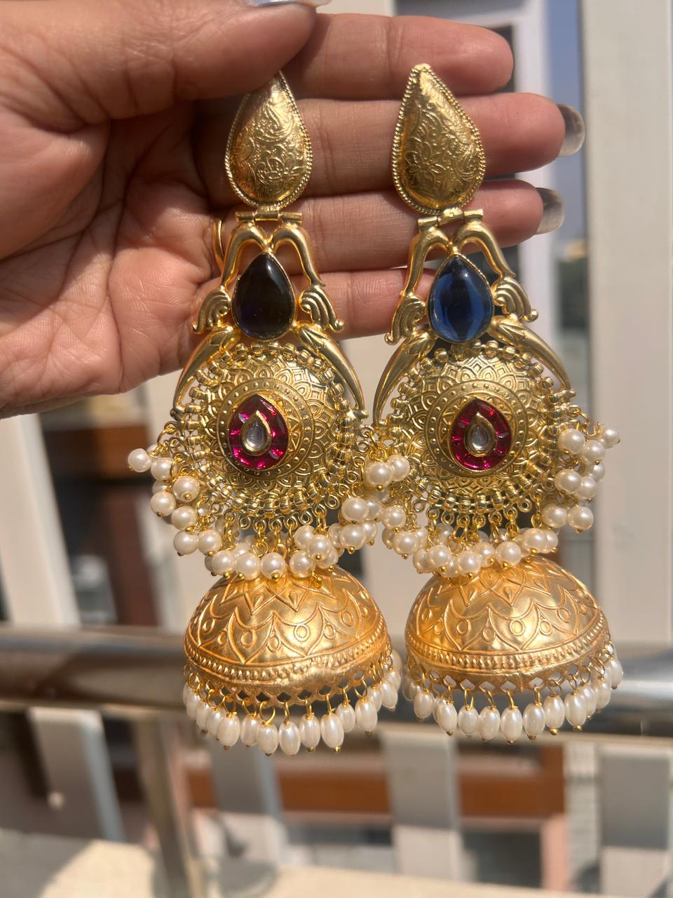 Neelam Brass Jhumka
