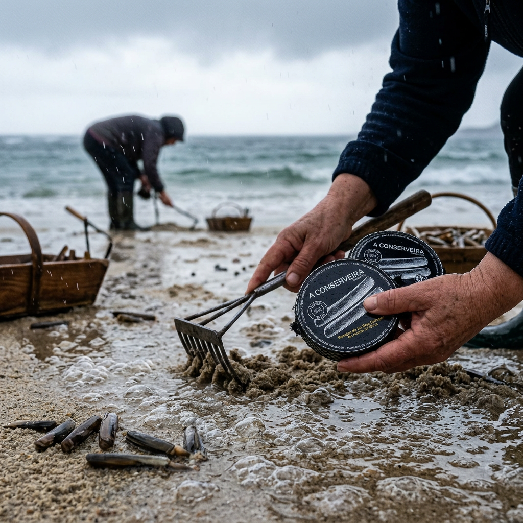Navajas en aceite de oliva recogidas a mano