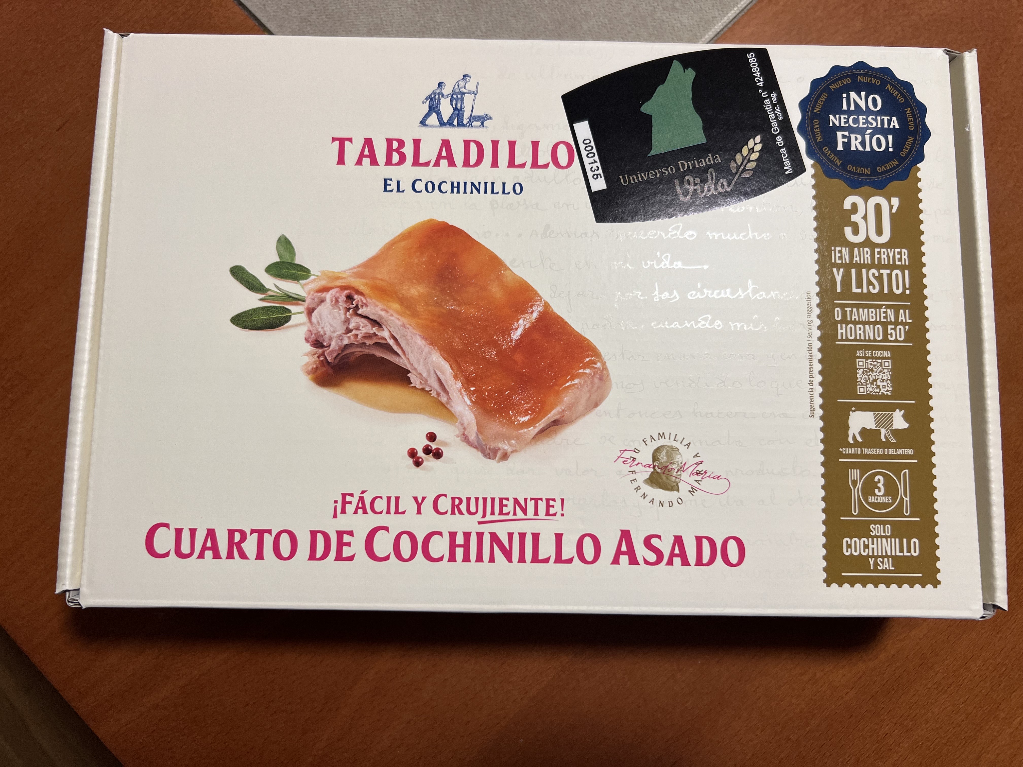 Cuarto de Cochinillo Asado, ideal para dos-tres raciones.