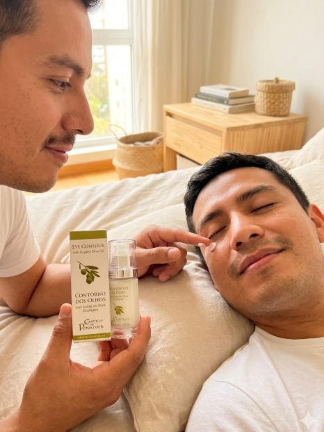 Contorno de ojos natural con aceite de oliva