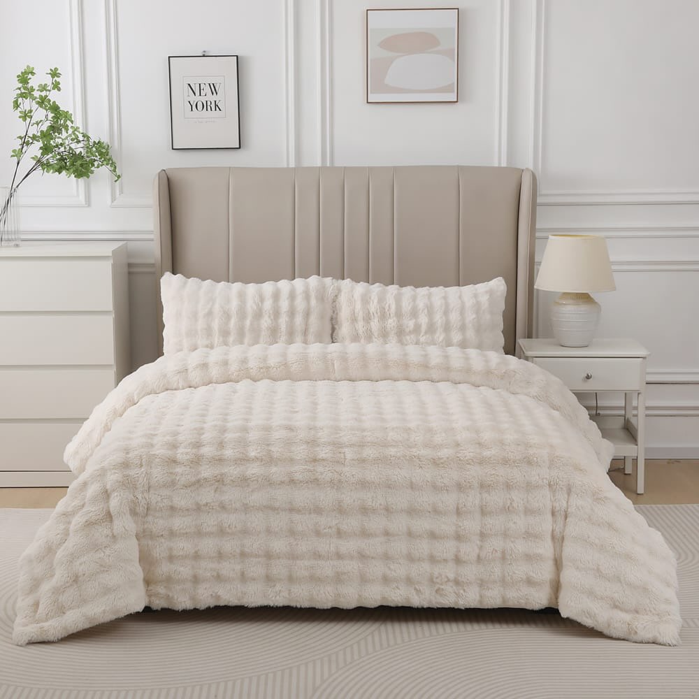 Loria Peluş Vizon Yatak Örtüsü Takımı