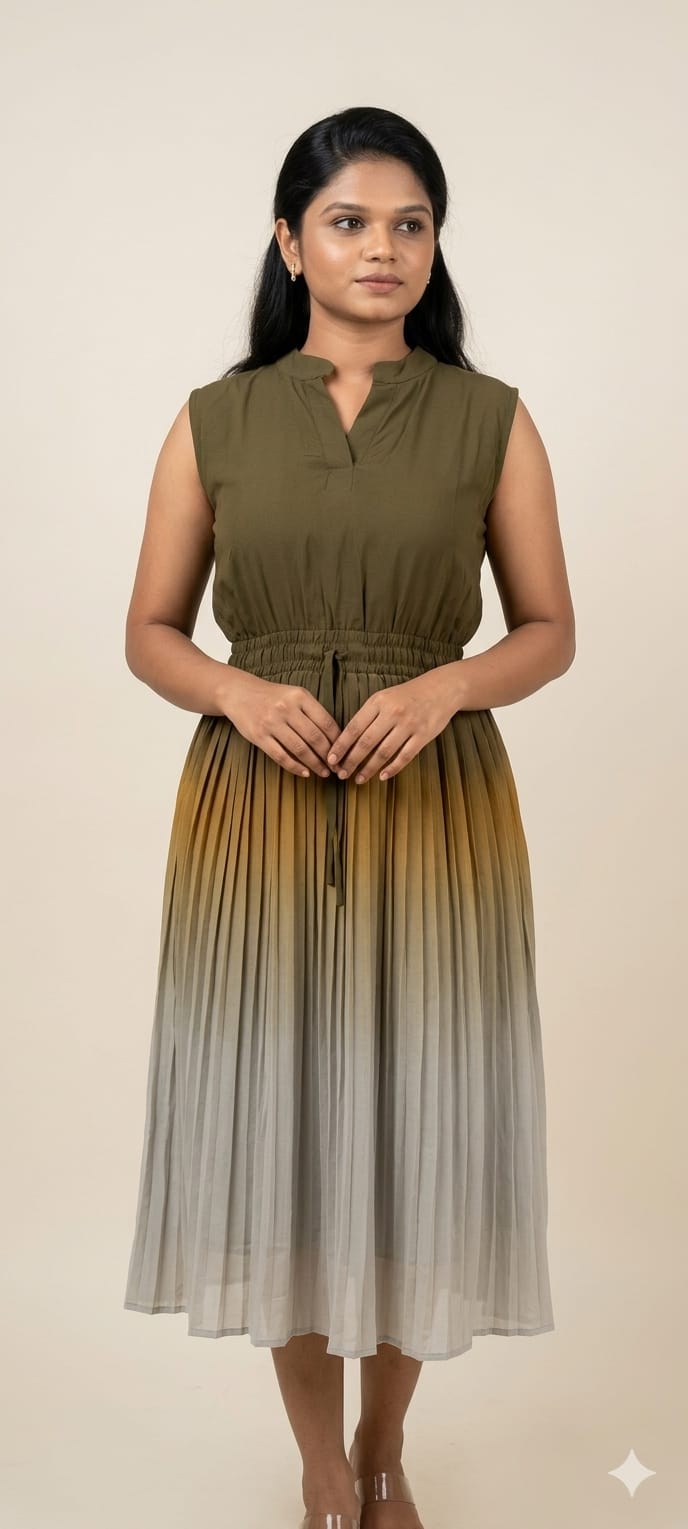 Sleeveless Ombre Midi Dress