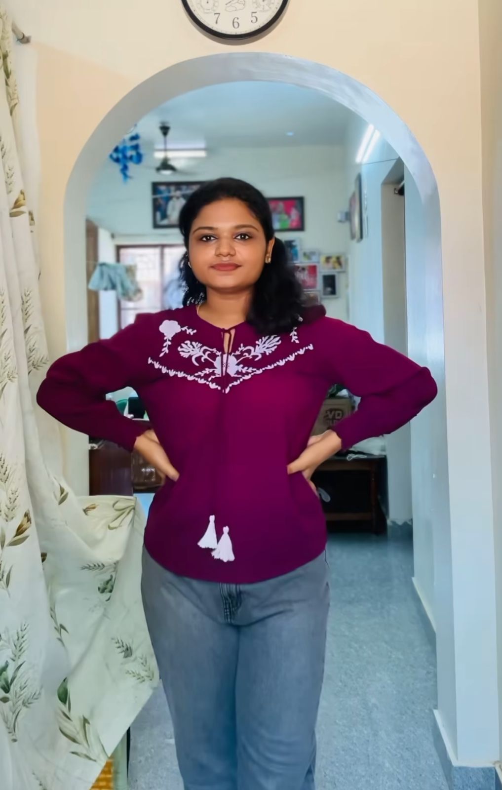 Purple Embroidered TOP