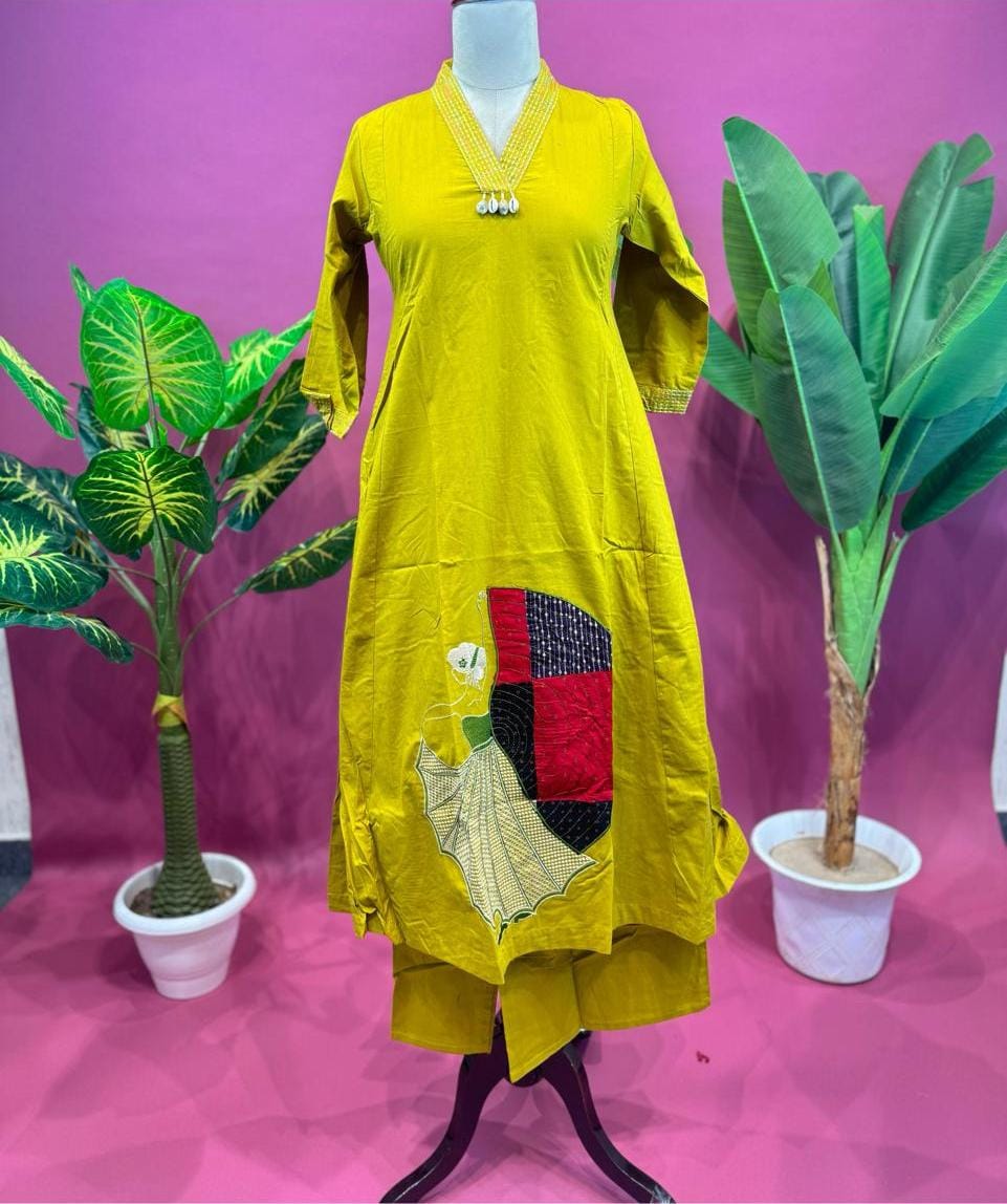 Yellow Cotton Kurti