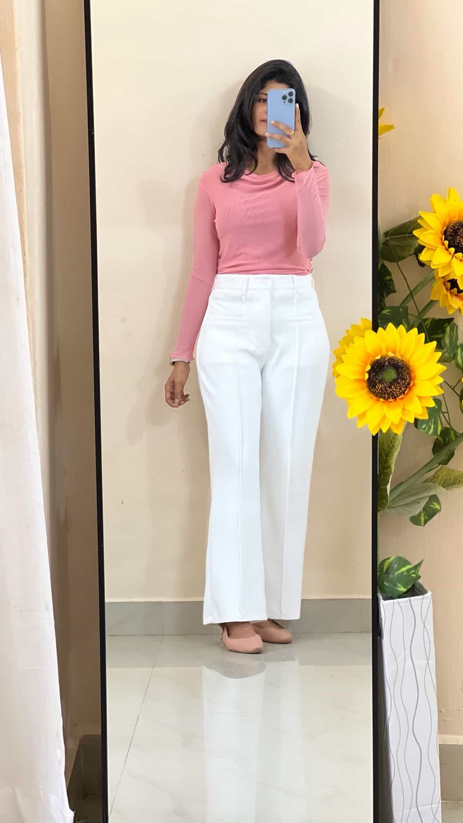  Draped Long Sleeve Top