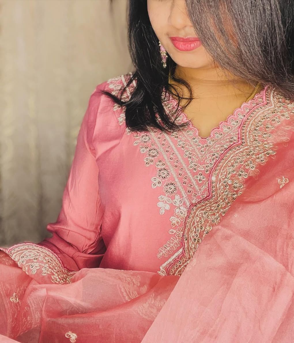 Embroidered Pink Traditional Dress
