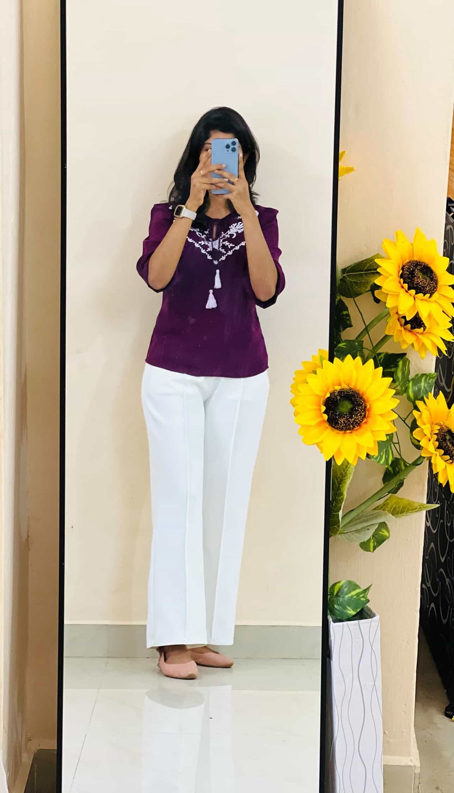 Purple Embroidered TOP