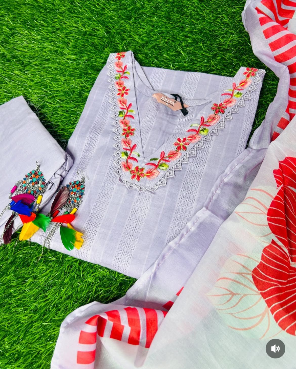 Embroidered Cotton Suit Set