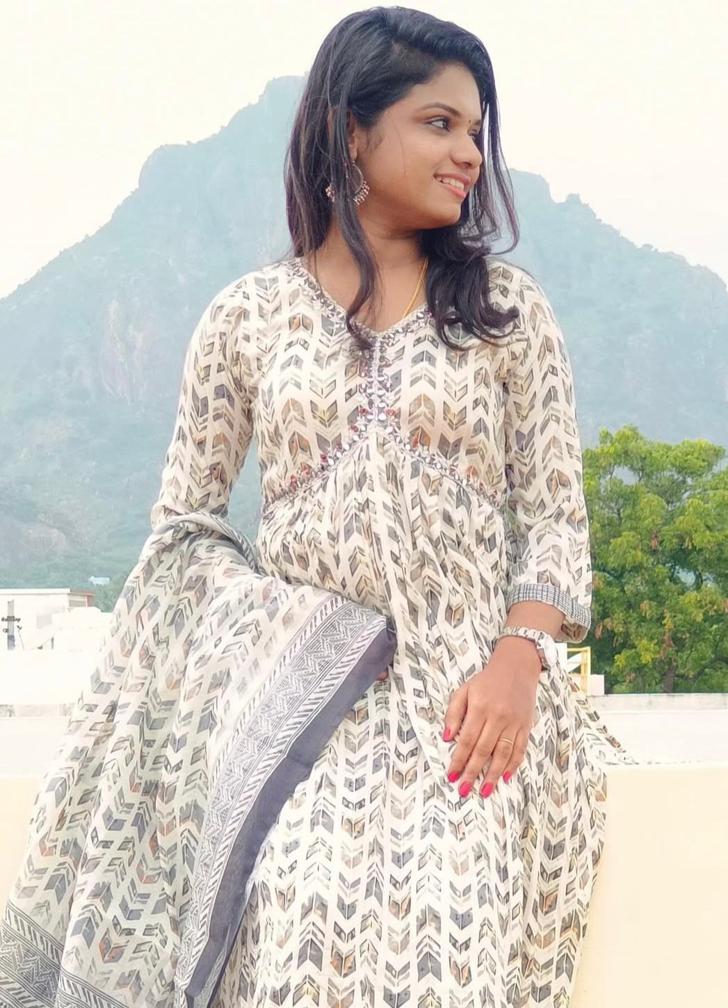 Printed Ethnic Kurti Set