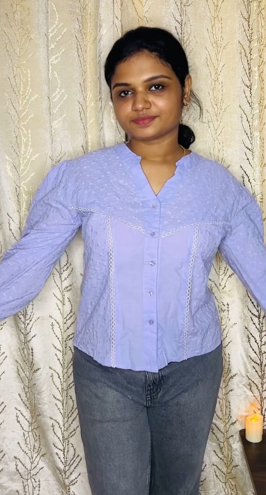 Light Blue Button-Up TOP