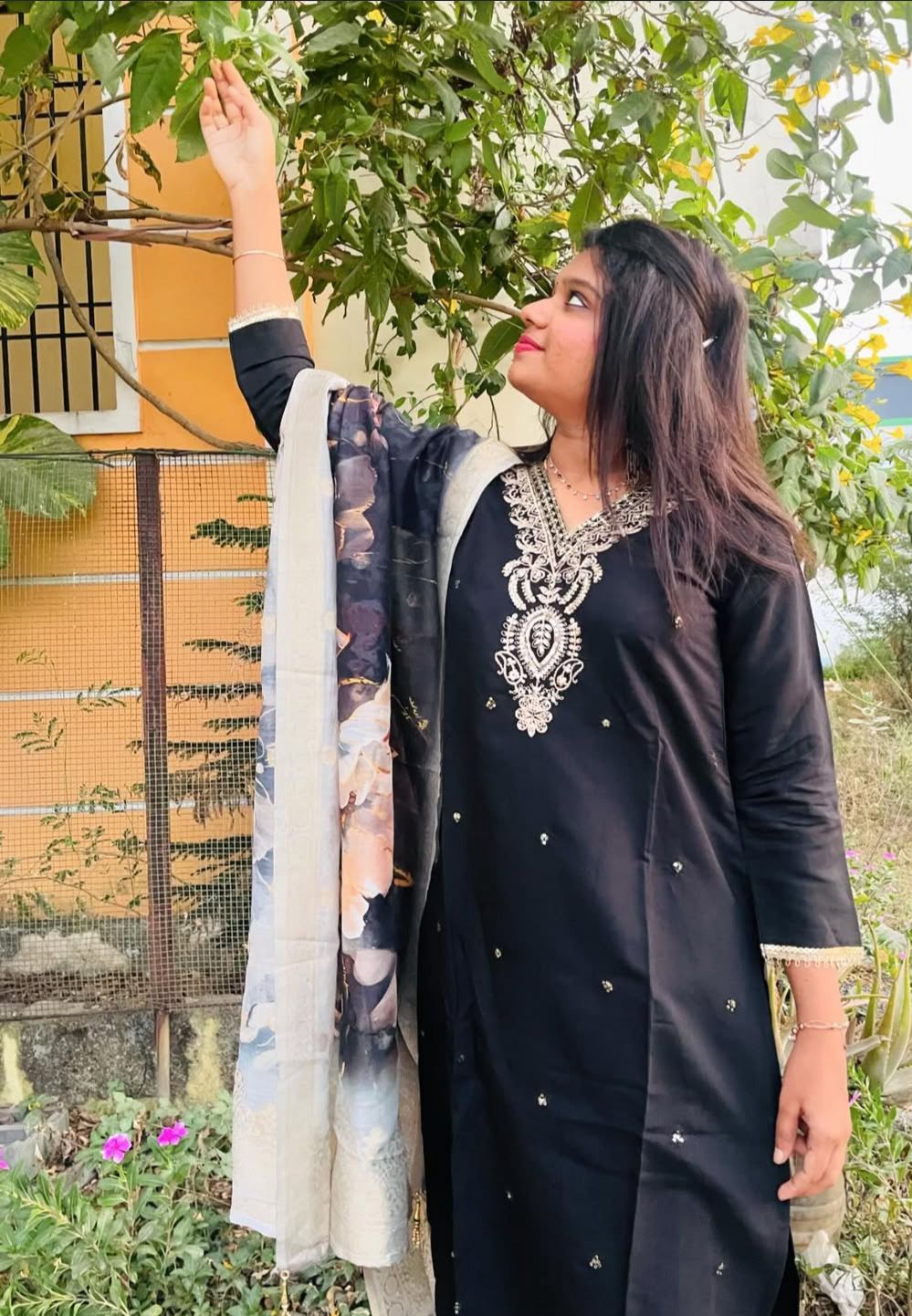 Elegant Black Embroidered Dress