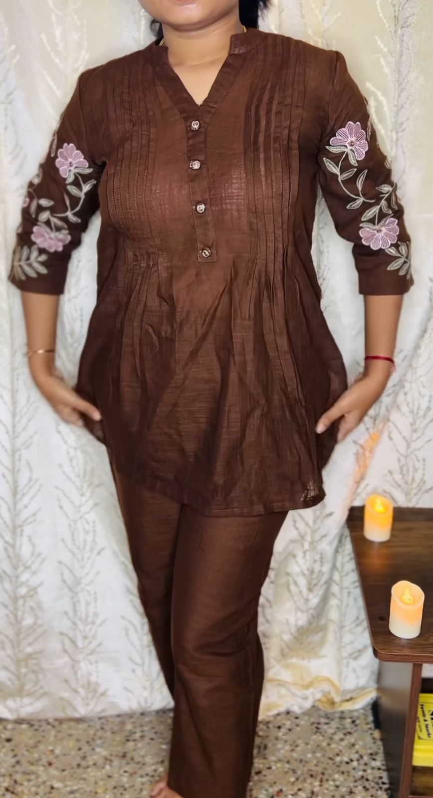 Brown embroidered co-Ord set