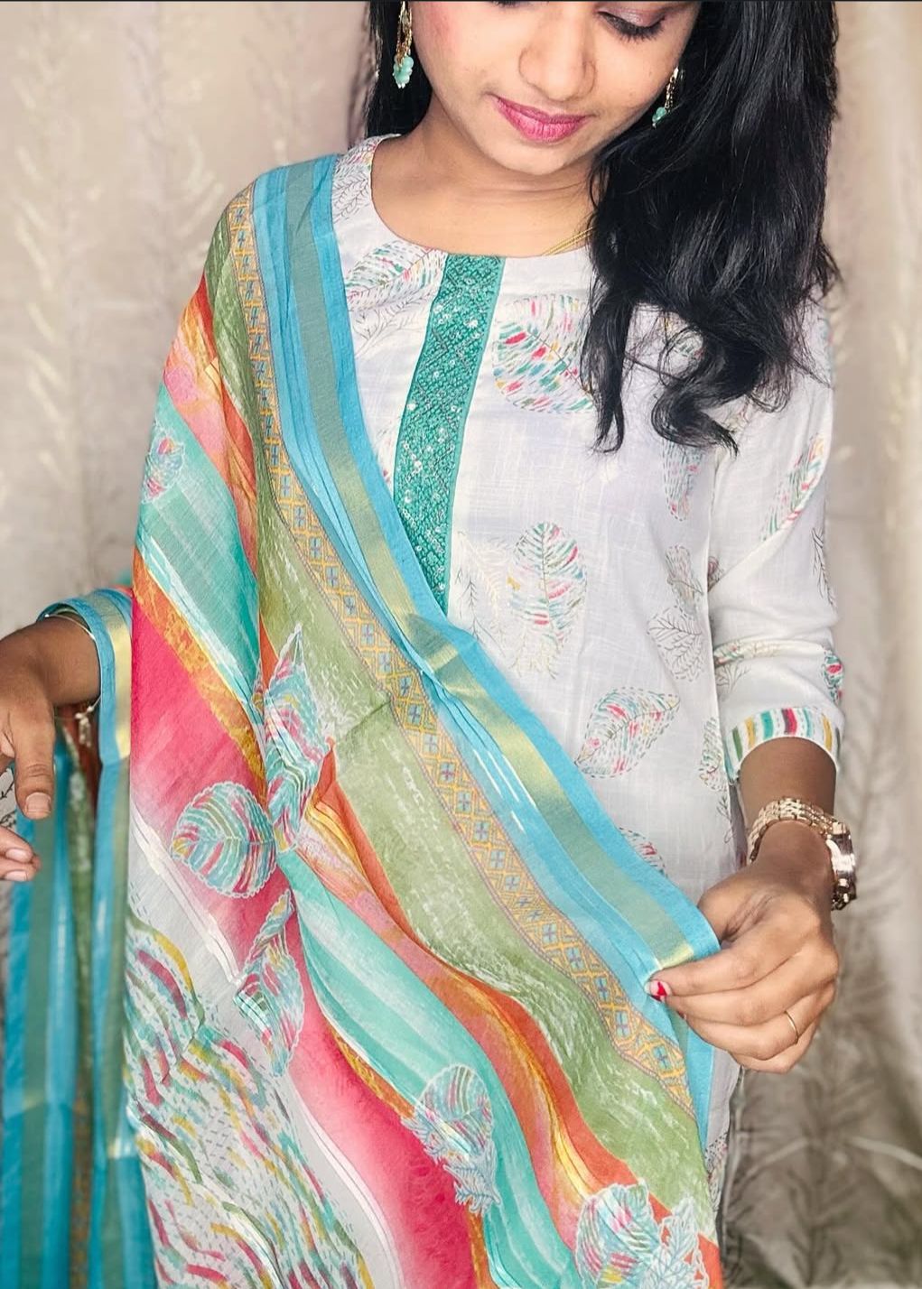 Elegant Multicolor Cotton Salwar Suit