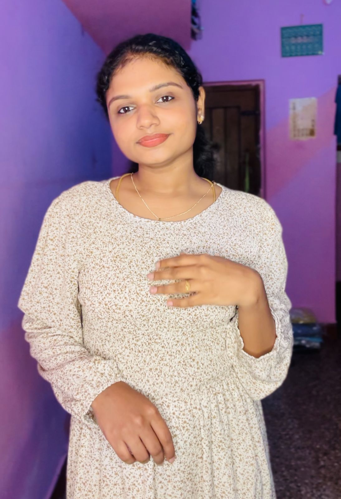 Floral Print Long-Sleeve Dress