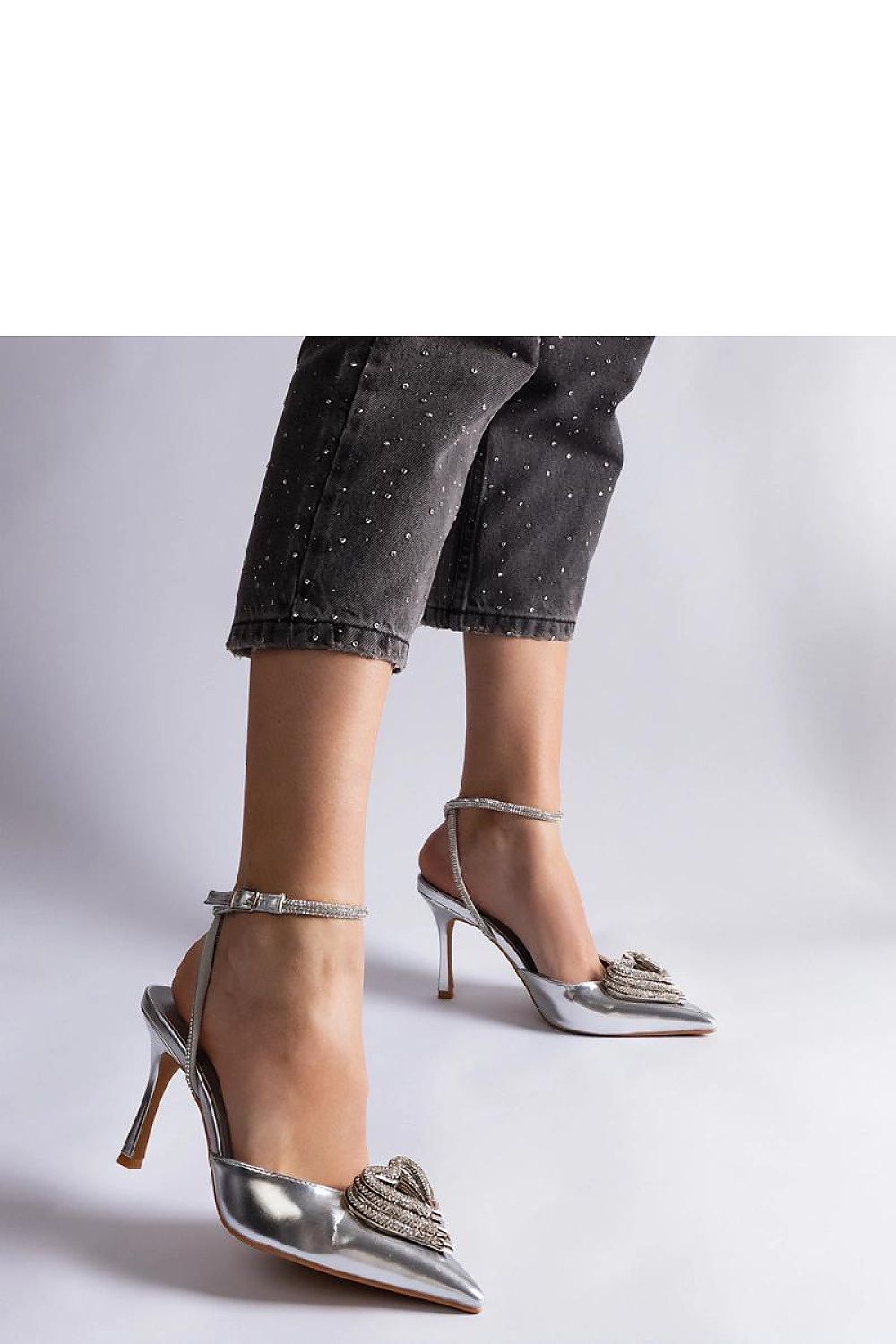 Silver High Heel Pumps