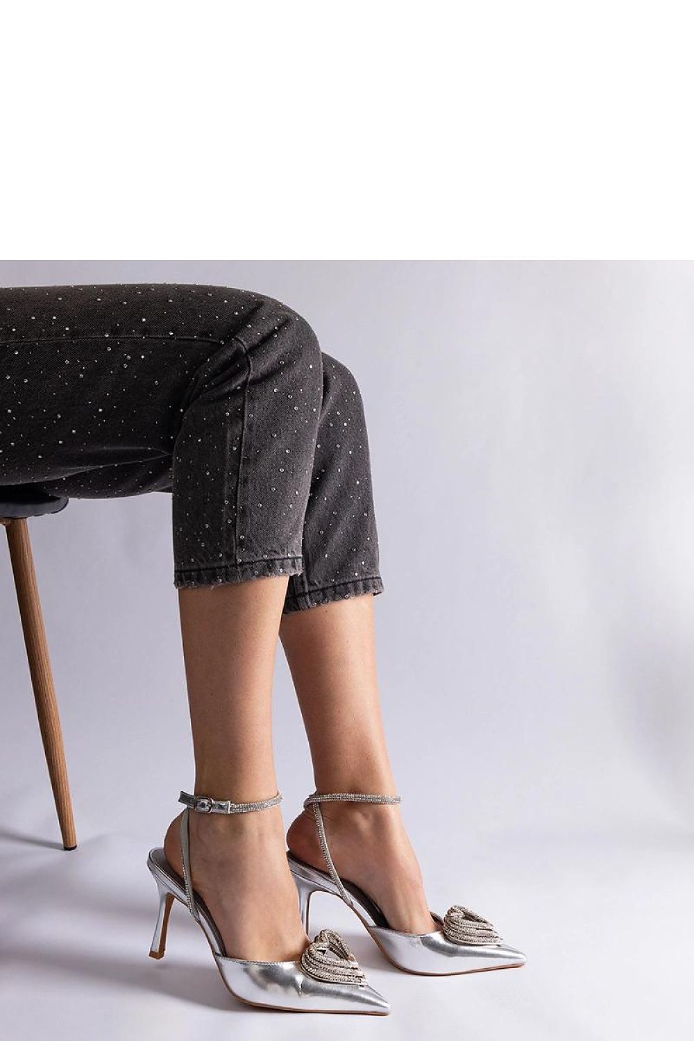 Silver High Heel Pumps