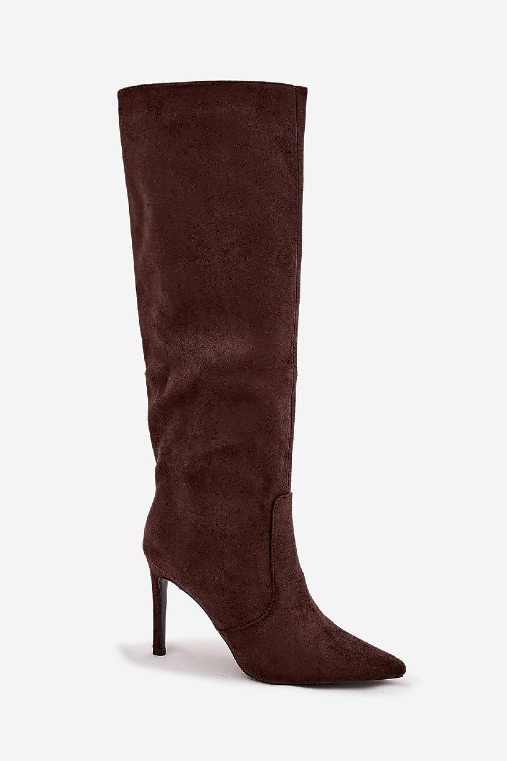 Brown Suede High Heel Boots