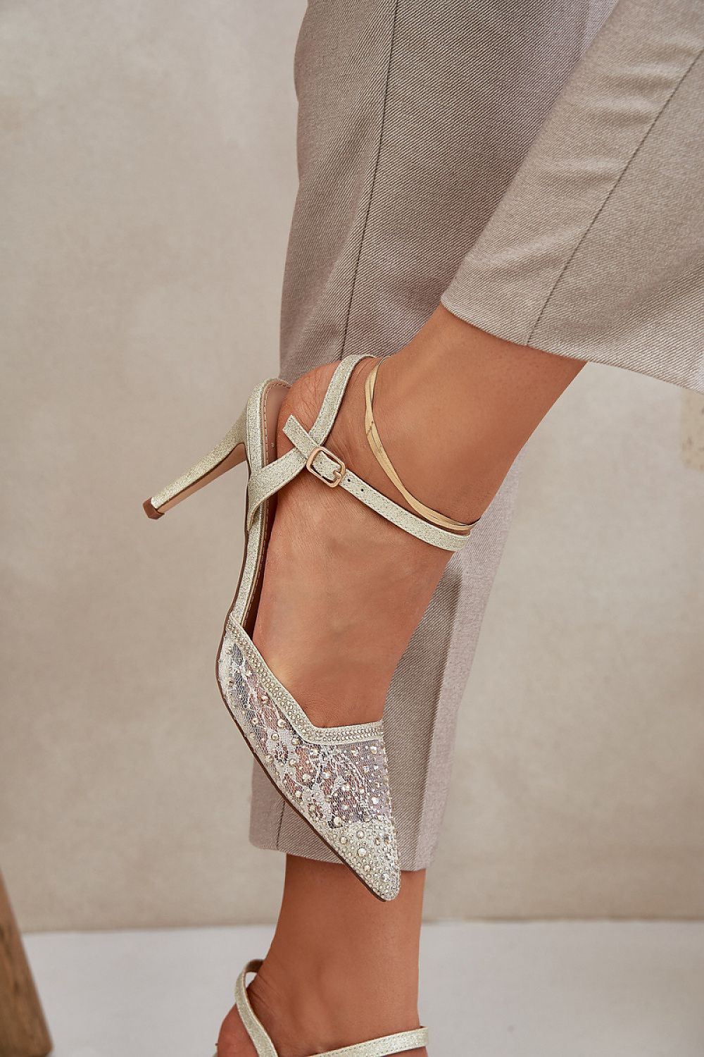 Black Embellished Heeled Sandals