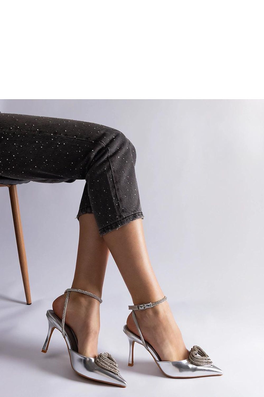 Silver High Heel Pumps