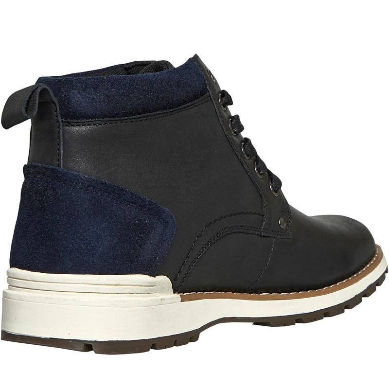 Men's Black Leather Boot Hush Puppies