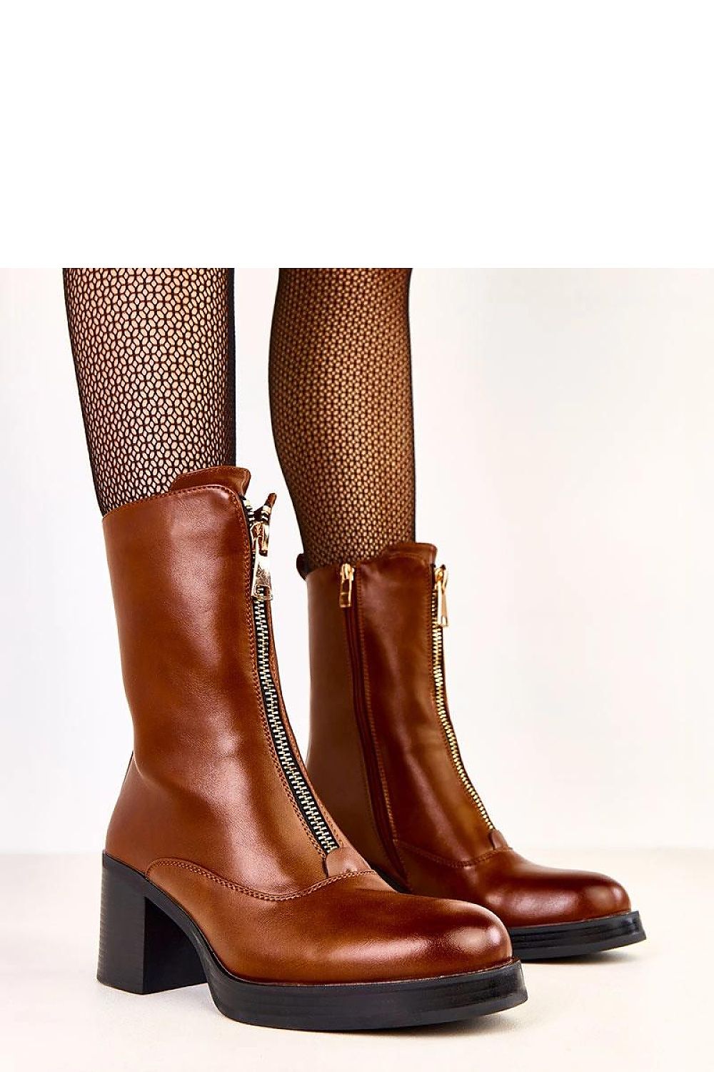 Brown Leather Zip-Up Boots