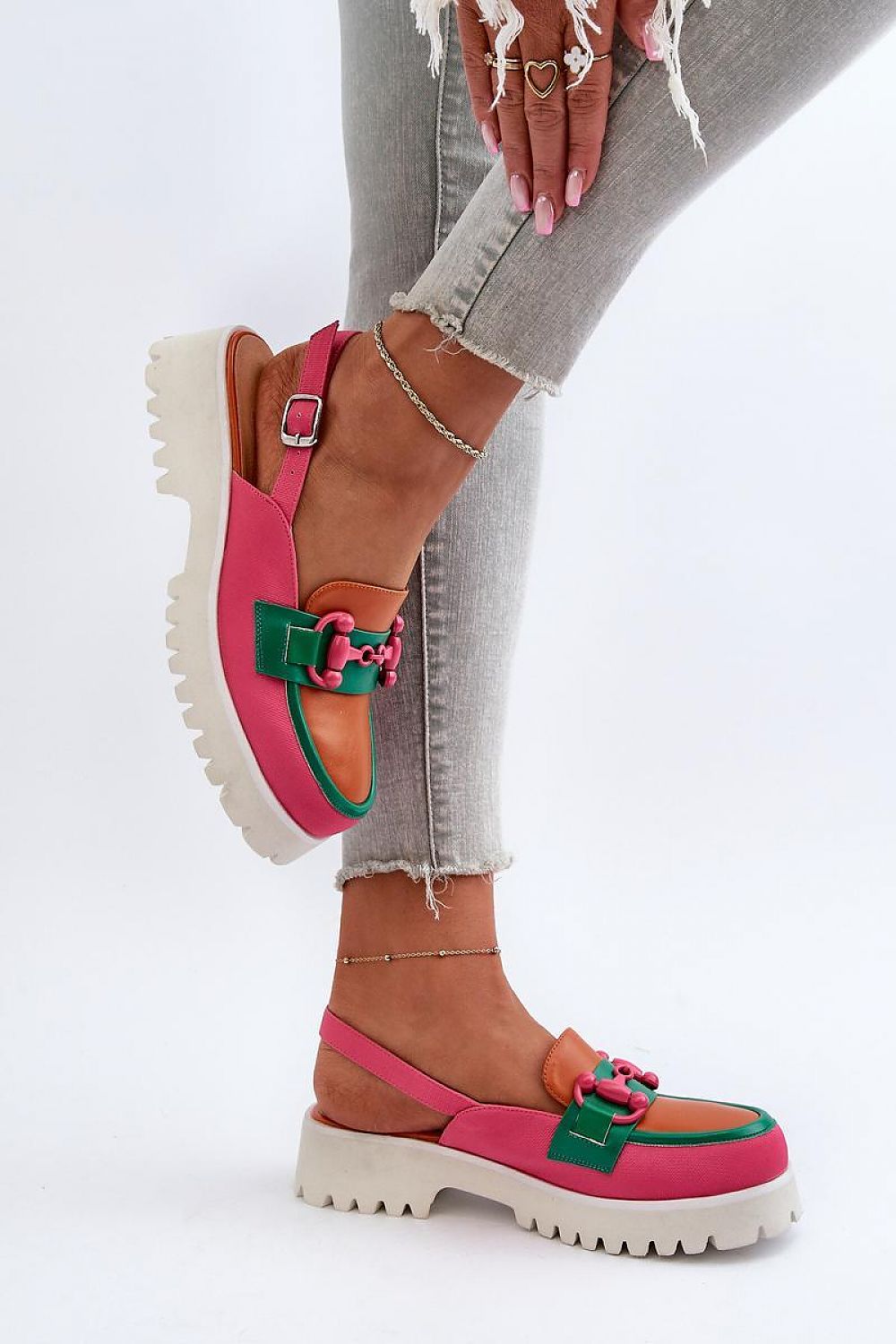 Colorful Chunky Loafer Sandals