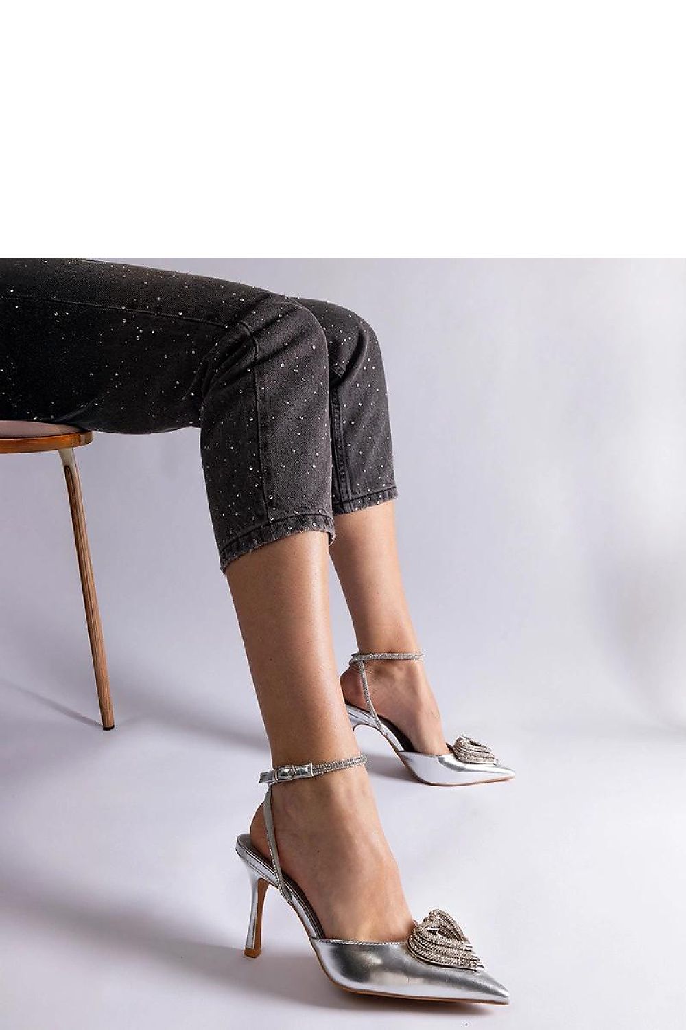 Silver High Heel Pumps