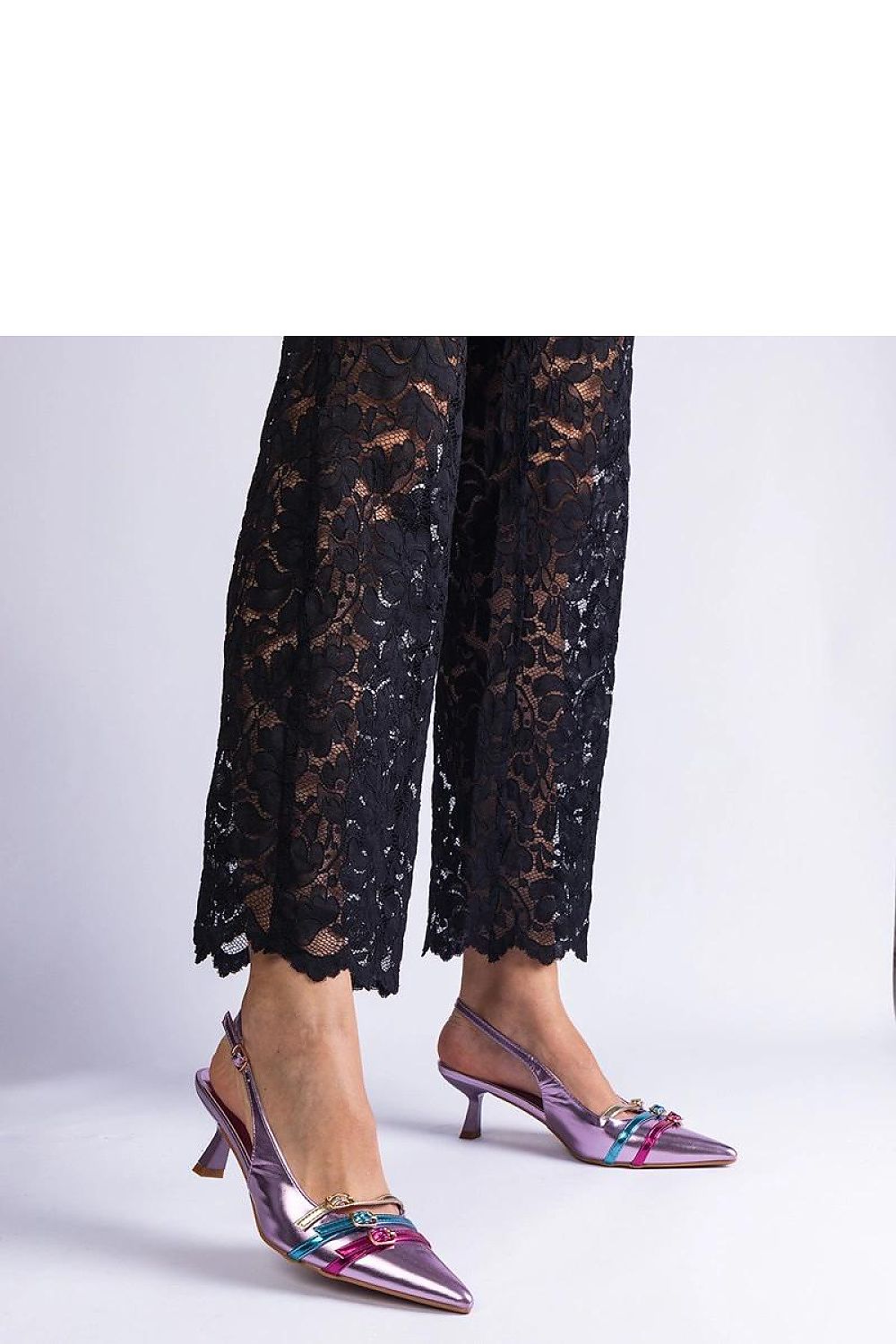 Metallic Pointed Slingback Heels