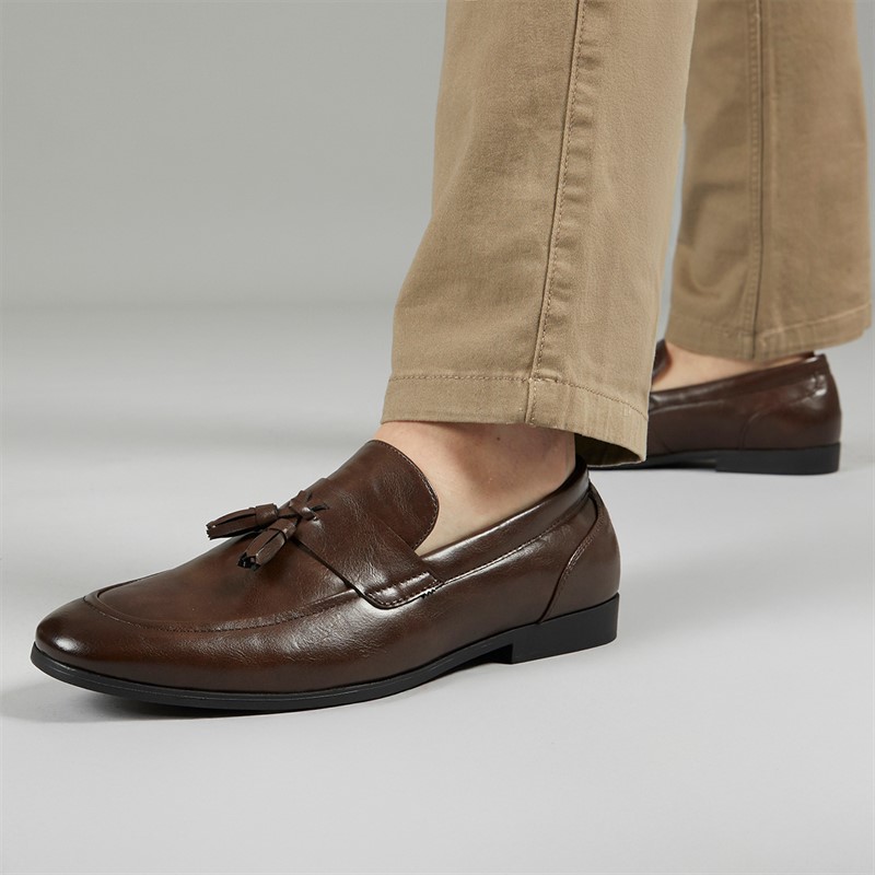 Men's brown Fluid leather loafers