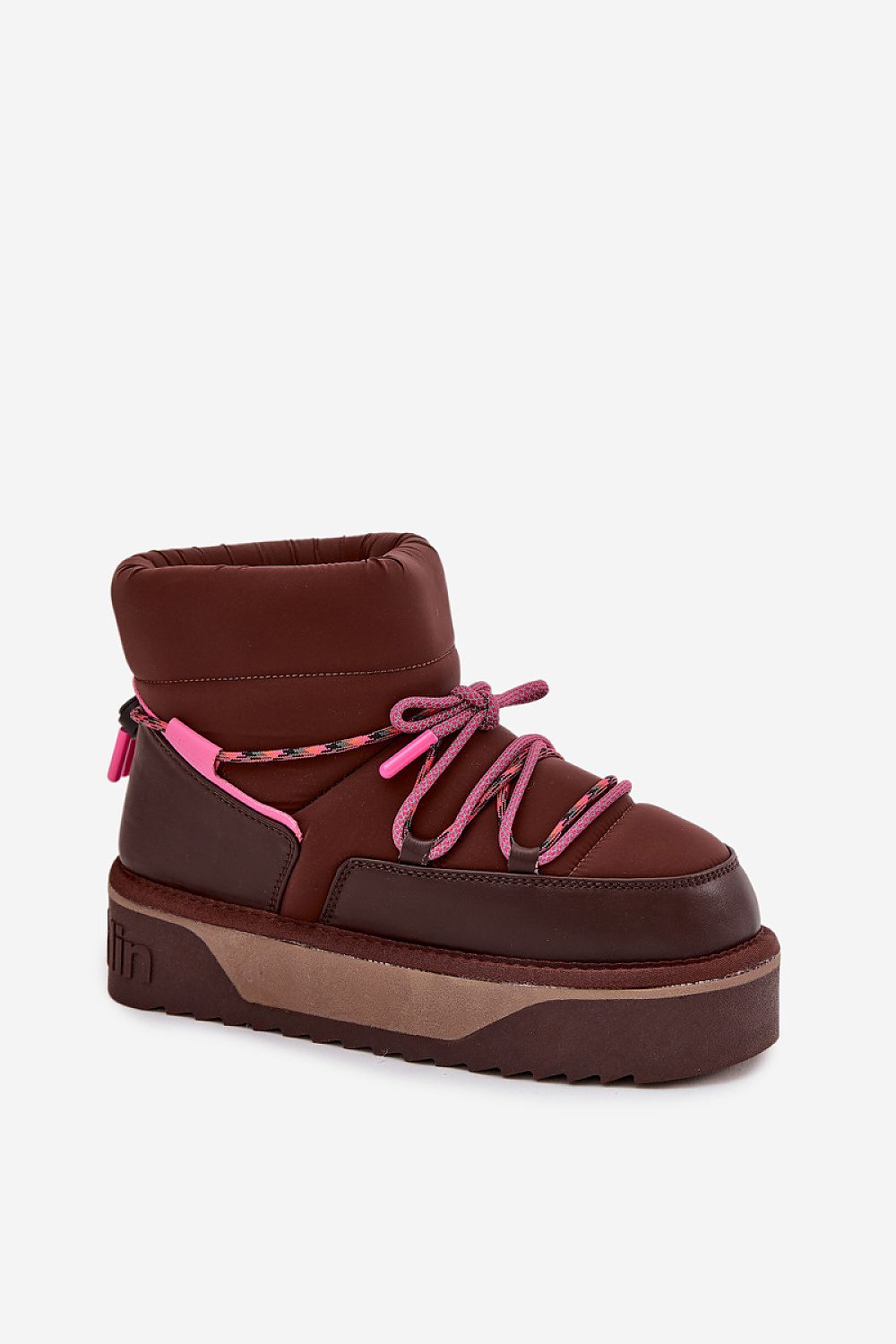 Brown platform winter boots