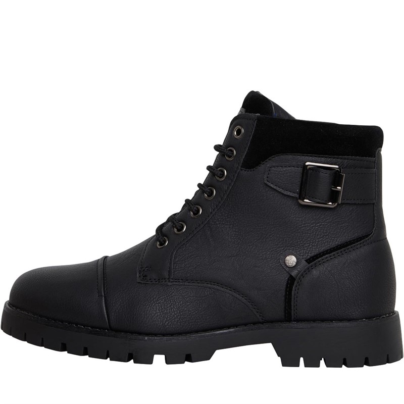 Original Penguin Men's Black Leather Ankle Boot
