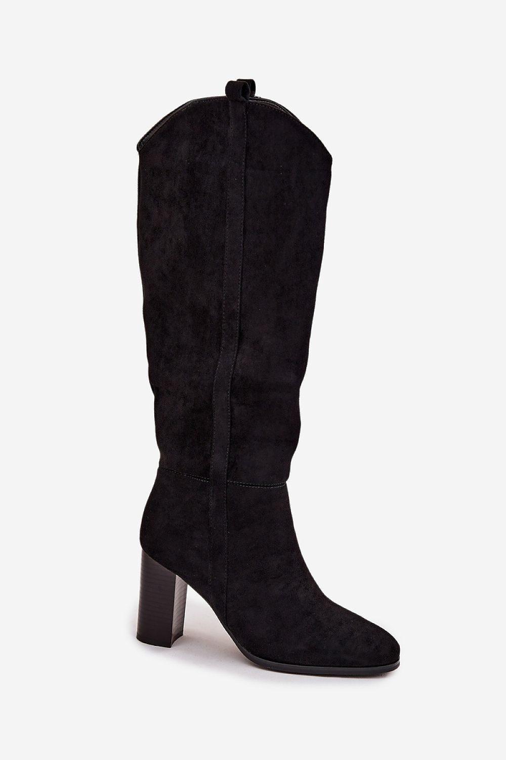Black Suede Heeled Boots