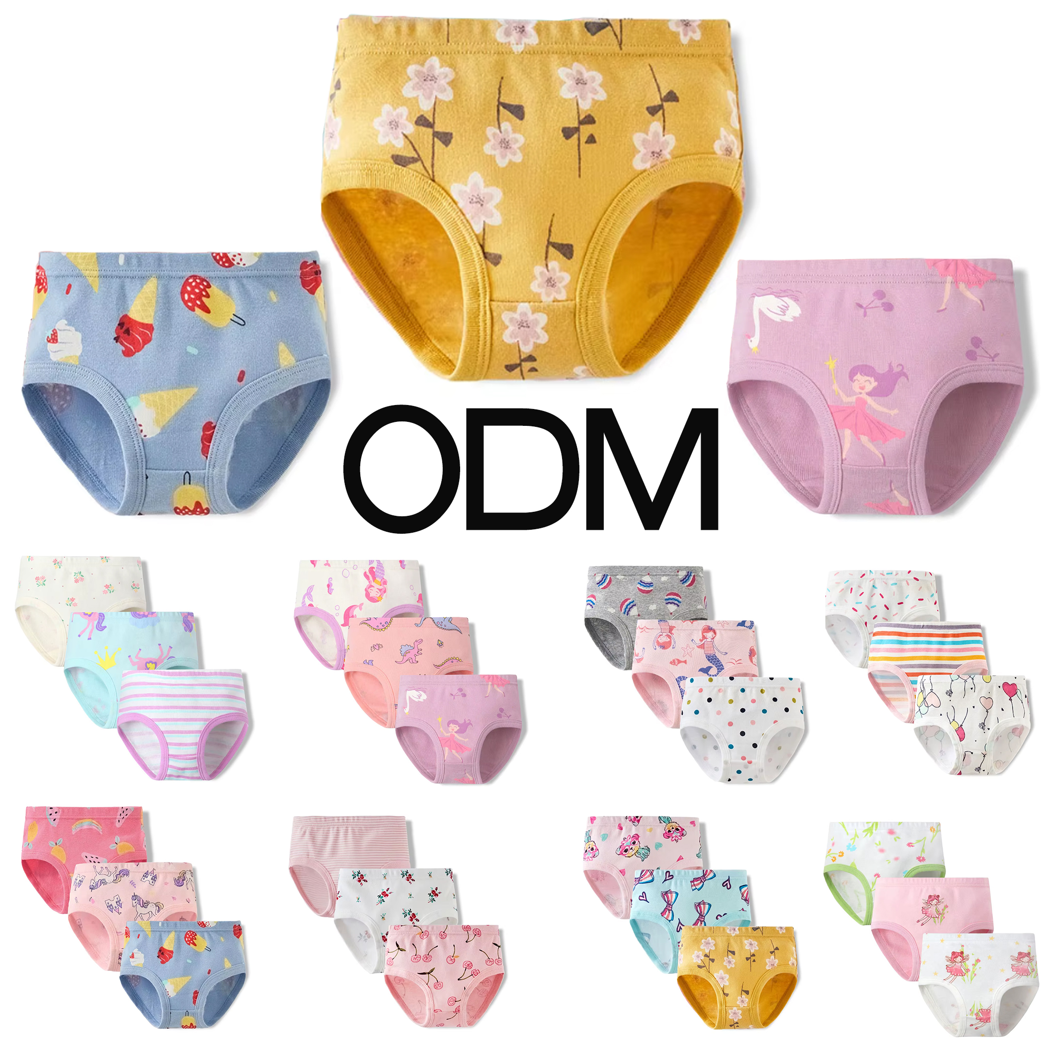 Wholesale/ODM/OEM Custom Young Little Girls /Teen Panties Underwear Wholesale & OEM 3pcs,6pcs/ Bag