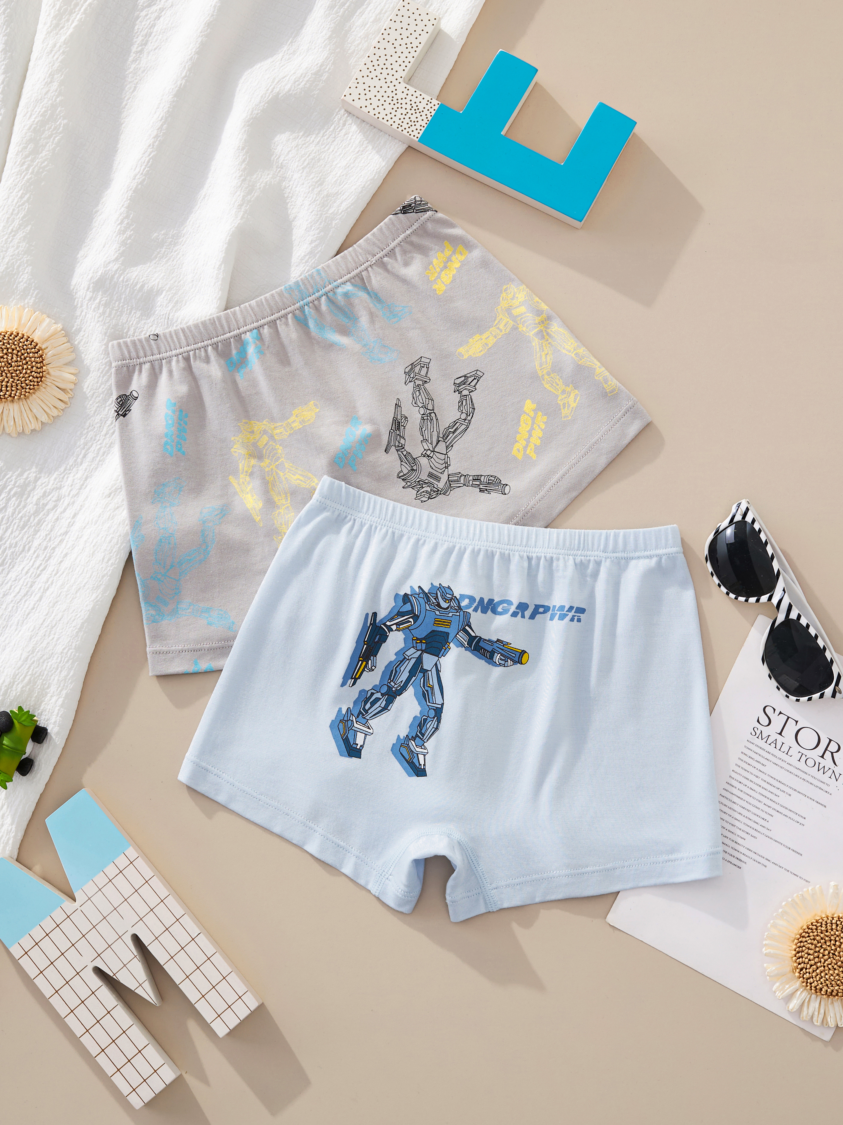 Boys' Robot Print Boxer Briefs
