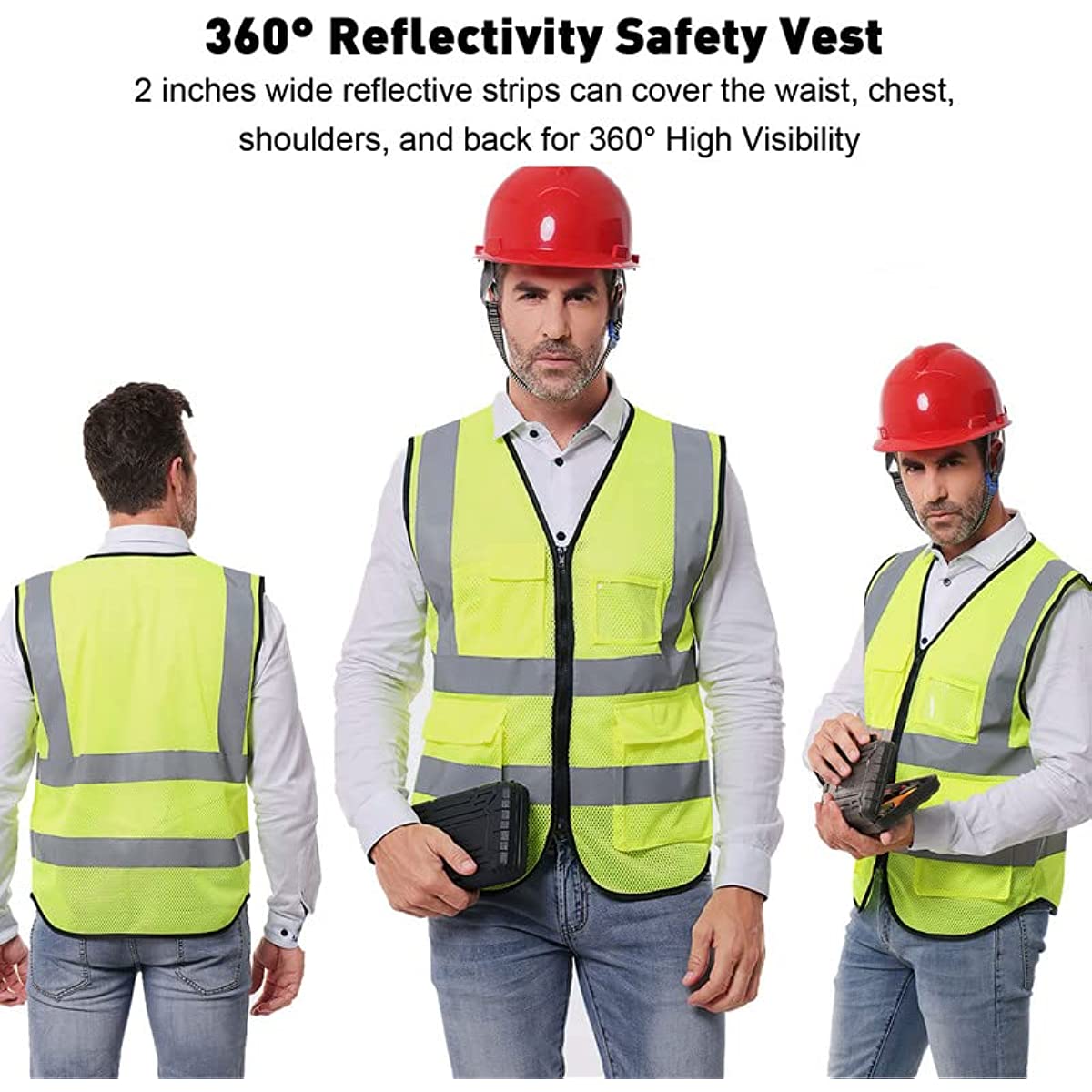 High-Visibility Premium Safety Vest with Pocket (Free Size)