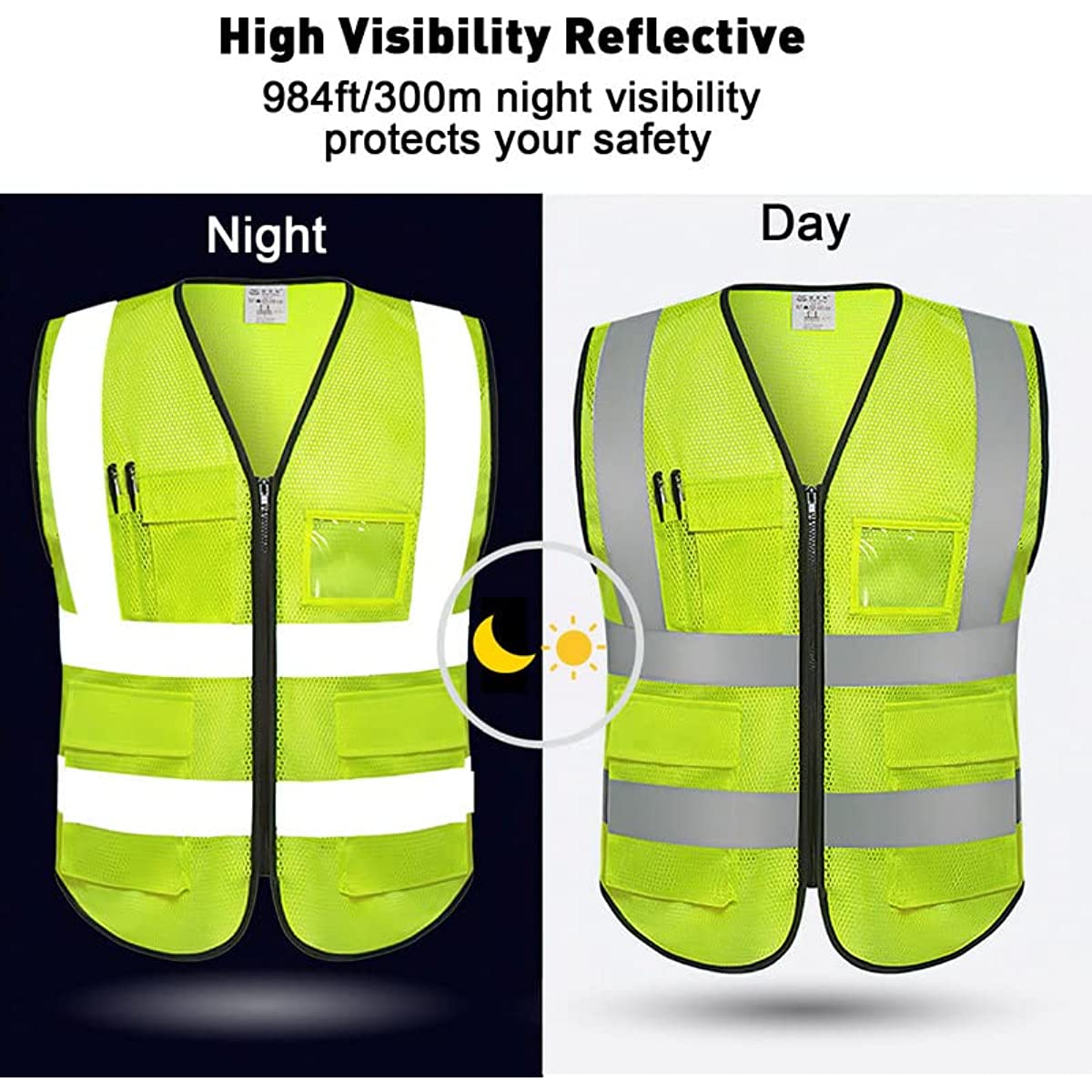 High-Visibility Premium Safety Vest with Pocket (Free Size)