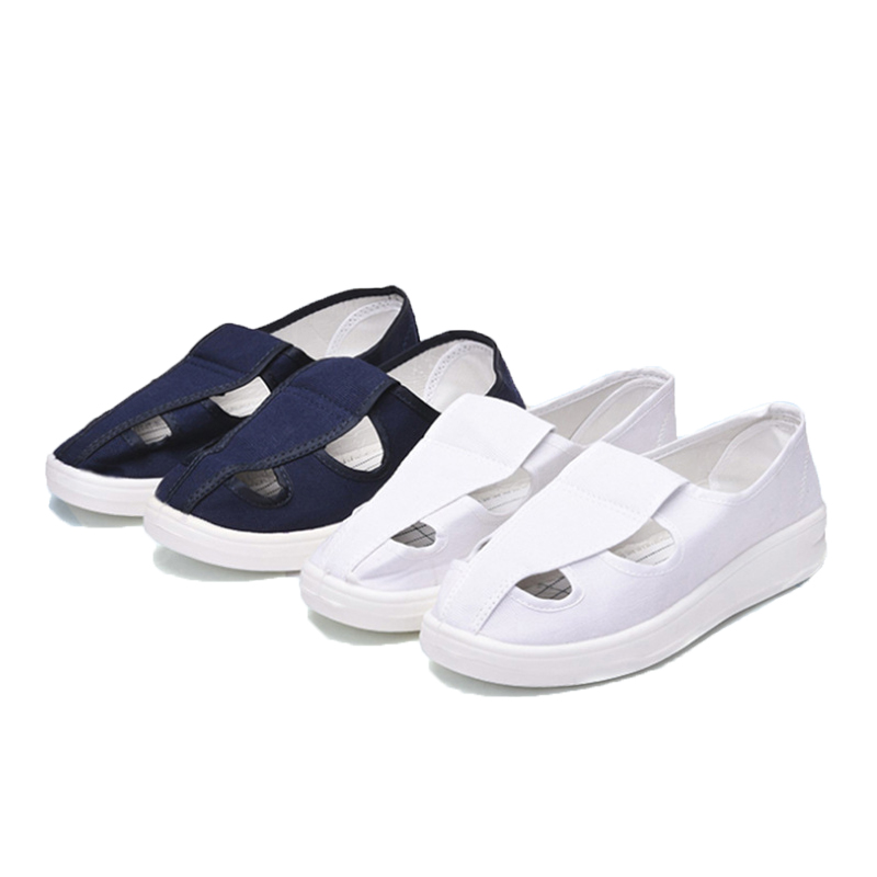 NAK018 Four Hole Canvas ESD Shoes (Blue / White)