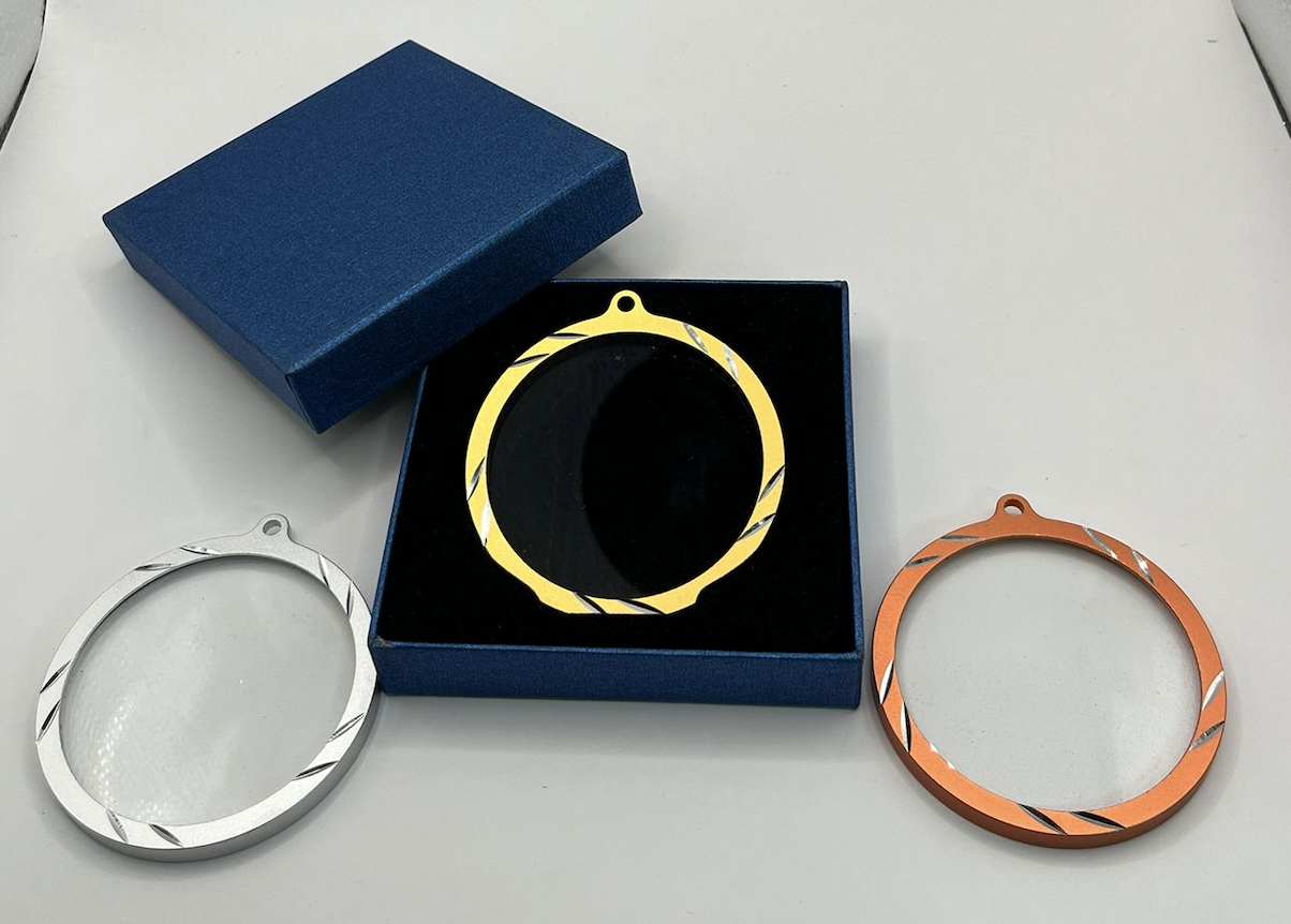 Medallas estuchadas de cristal