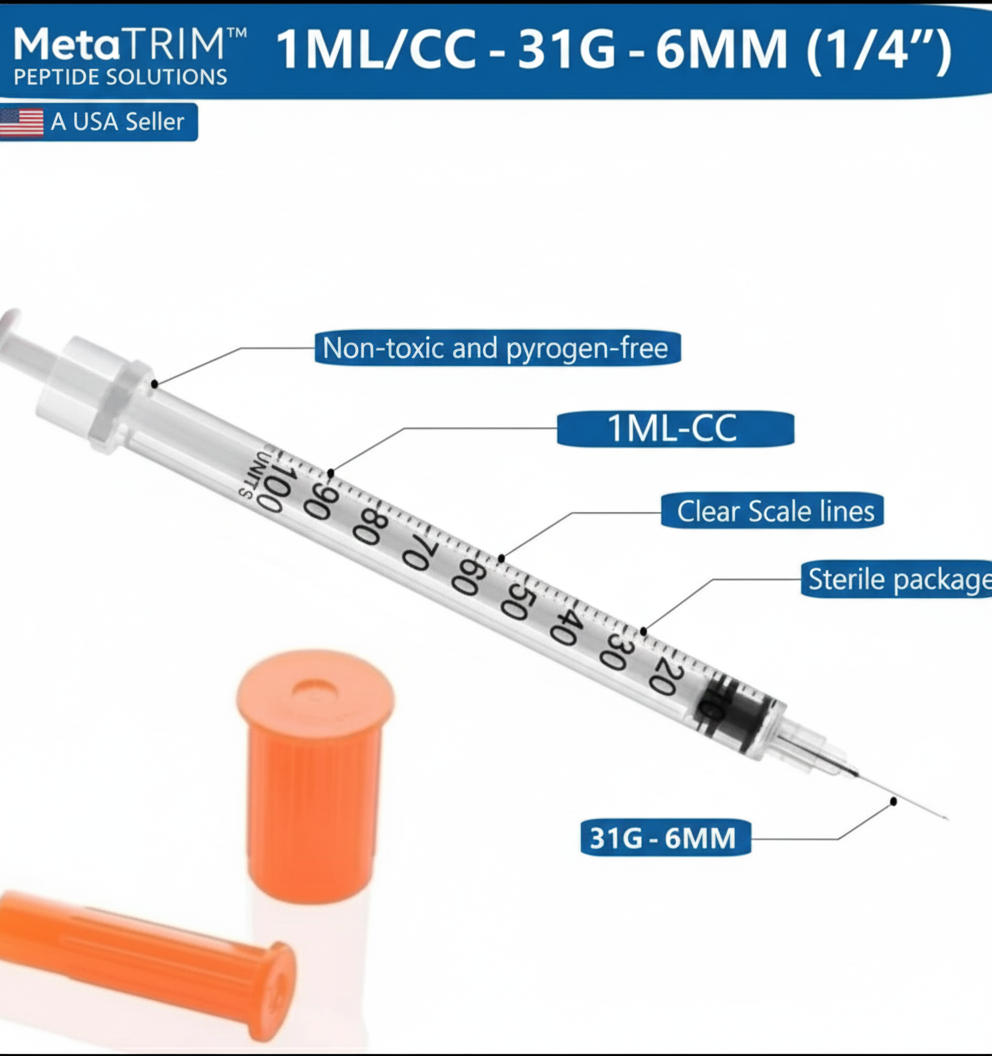 31G Insulin Syringe 6mm (1/4 inch) - 20 Pack