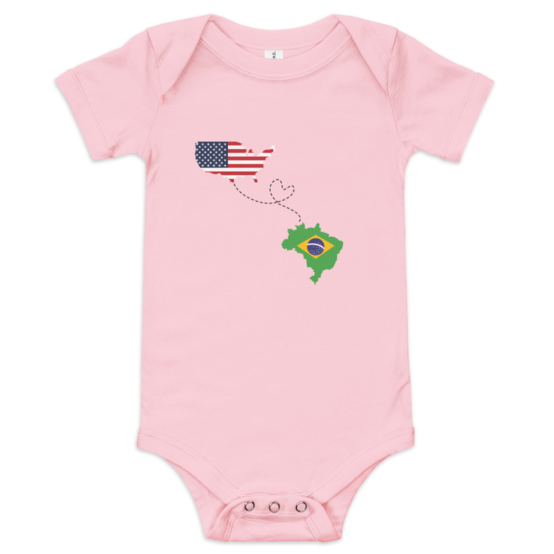 Brazil USA Baby Short Sleeve Onesie