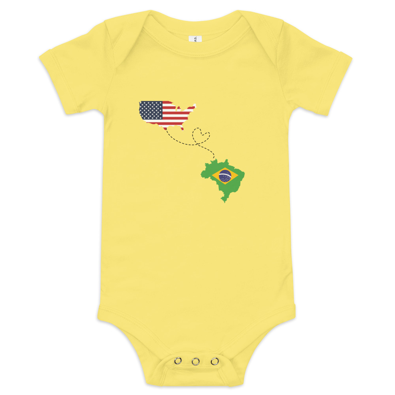 Brazil USA Baby Short Sleeve Onesie