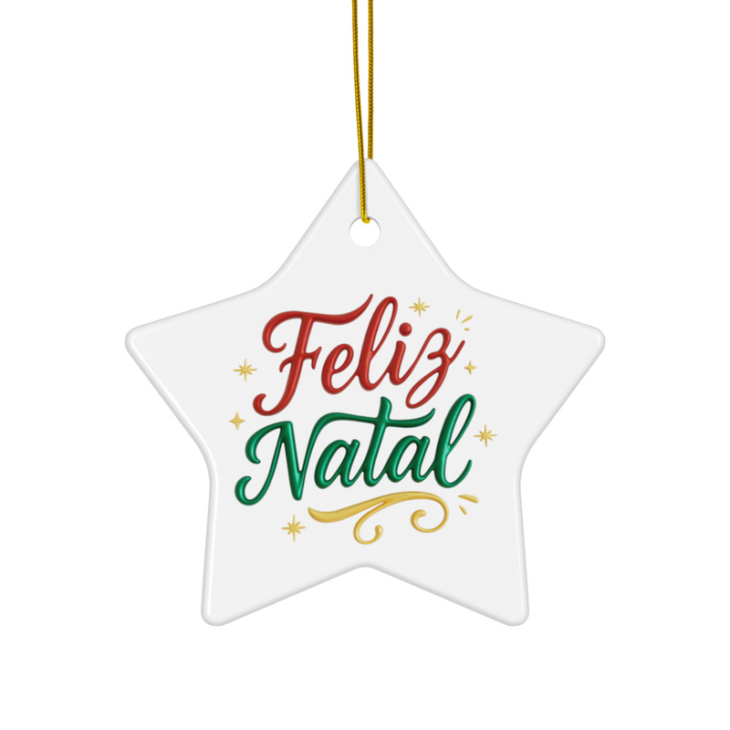 Feliz Natal Brazilian/Portuguese Ceramic ornament
