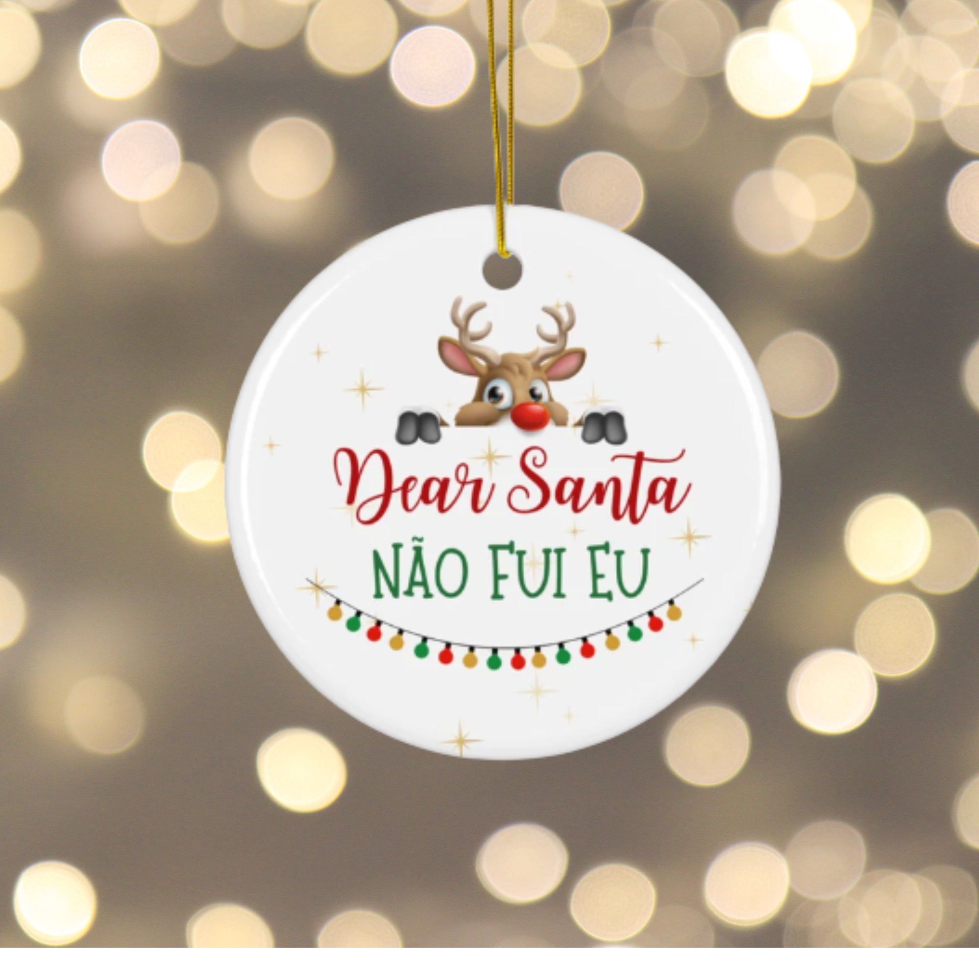Dear Santa Nao Fui Eu Ceramic ornament