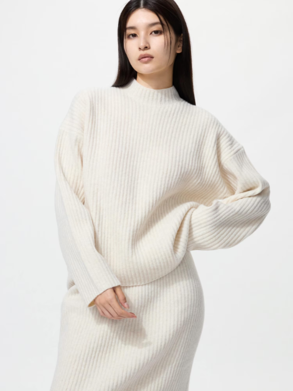 Souffle Yarn Mock Neck Sweater