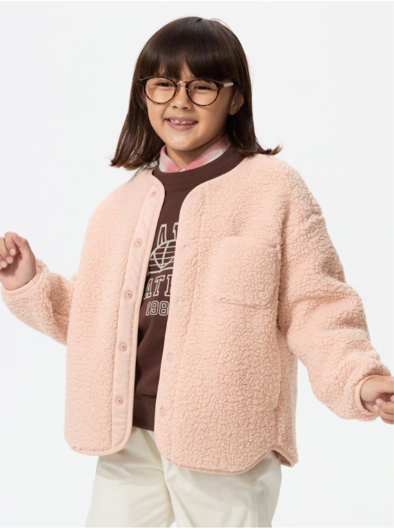 GIRLS Pile Lined Fleece Cardigan