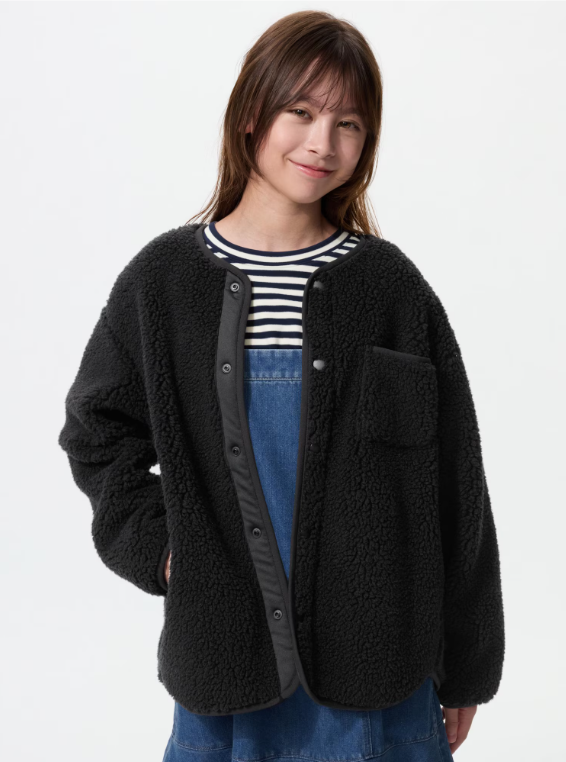 GIRLS Pile Lined Fleece Cardigan