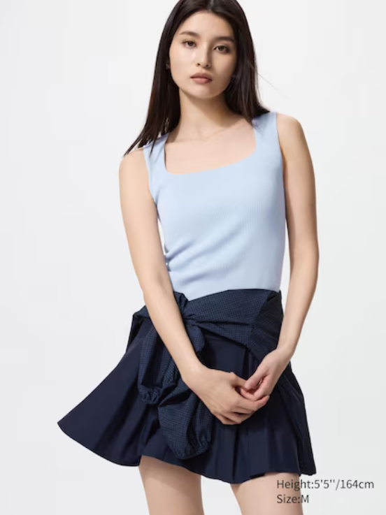 Ribbed Square Neck Bra Top