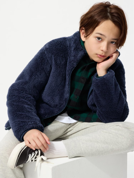 KIDS Fluffy Yarn Fleece Full-Zip Jacket