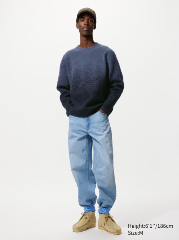 Souffle Yarn Gradient Crew Neck Sweater