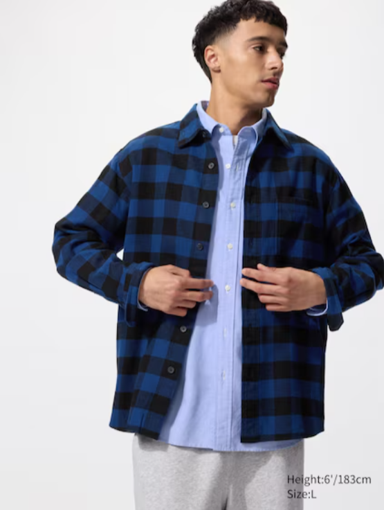 Flannel Checked Shirt Long Sleeve Regular Collar